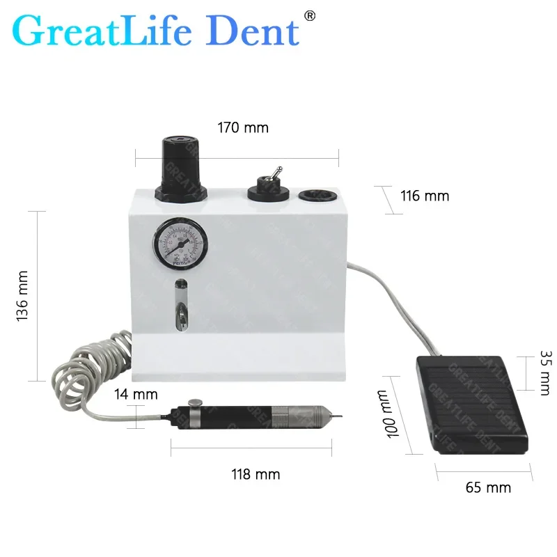 GreatLife-máquina rectificadora de grabado de abolladuras, turbina de aire Paralleline200, pulido de joyas de dientes, dispositivo pulidor veterinario para dentista