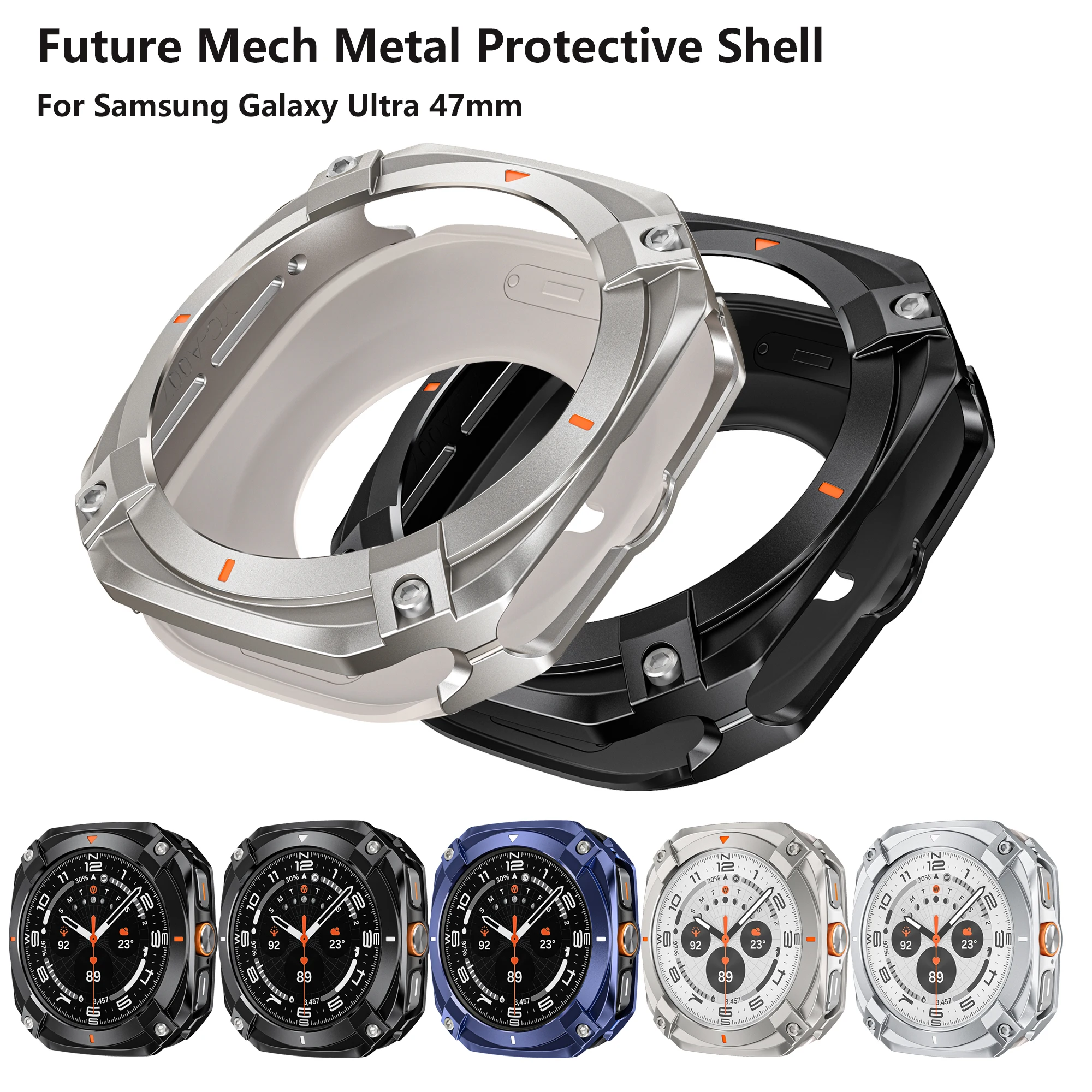 

Металлический корпус Future Mech подходит для Samsung Galaxy Ultra 47 мм, высококачественный защитный чехол, подходит для Galaxy Ultra 47 мм