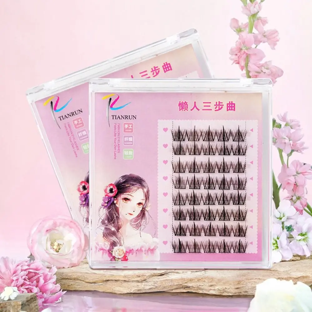 Extensión de pestañas de hadas, pestañas individuales en racimo DIY, pestañas postizas esponjosas, maquillaje, mechones de pestañas segmentadas dulces DIY