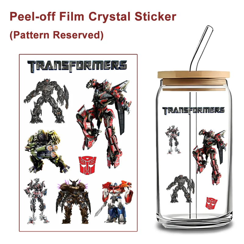 Transformers Crystal Label Sticker Anti-scratch Waterproof For 16oz Libbey Cups DIY Beautify Decor Tablet Metal