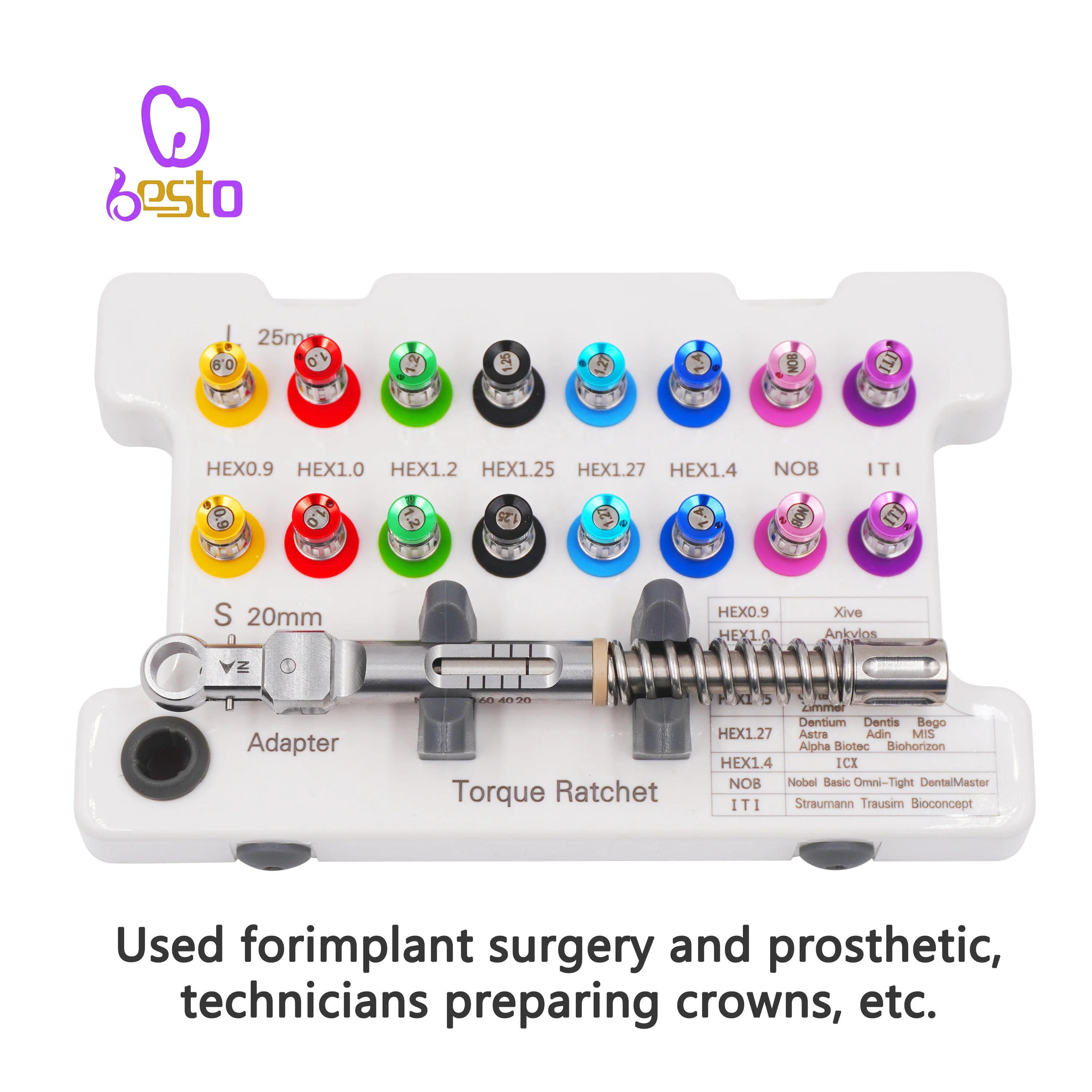 16 Pcs Screw Drivers den tal Universal Kit  Instrument for im plantology  80N.cm  den tal Universal im plant Torque Wrench