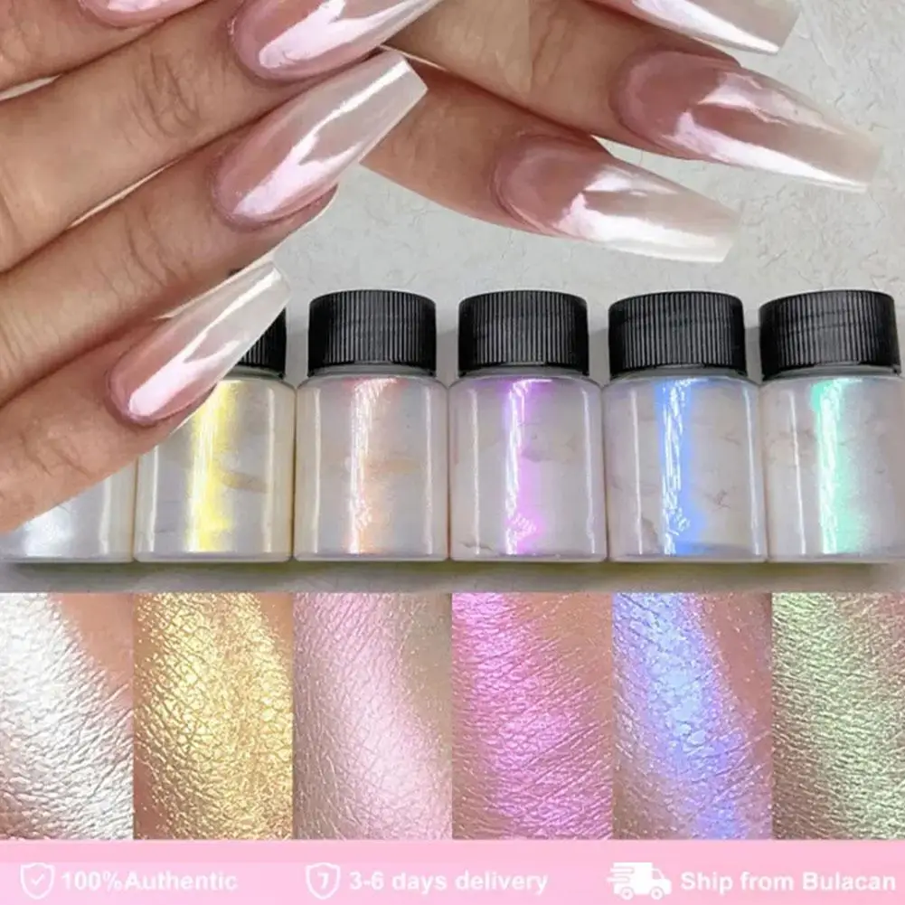 Weiße Perl nägel Glitzer Aurora Staub Mondlicht weiß Nagel pulver Spiegel effekt Pigment für Nail Art liefert i0s4