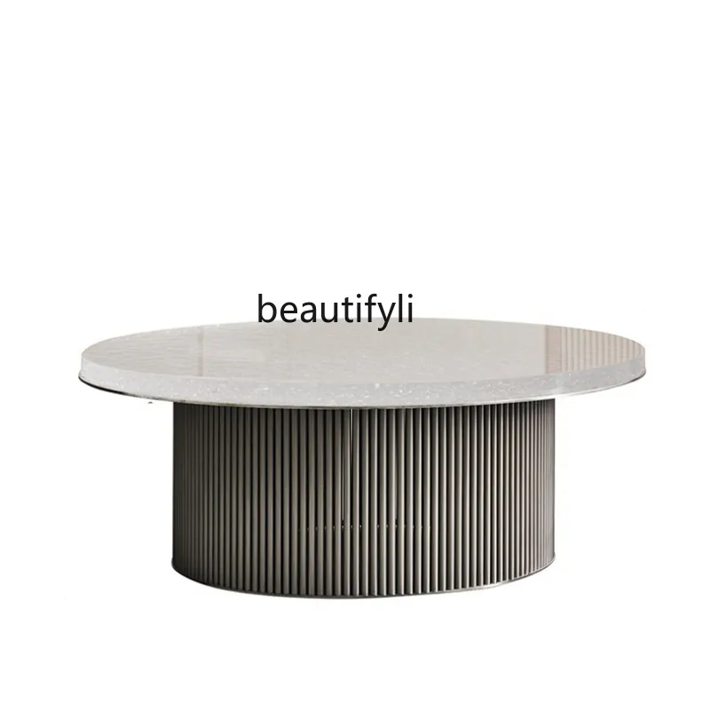 

Acrylic Water Ripple Size round Tea Table Combination Light Luxury Small Apartment Living Room Simple and Modern Coffee Table