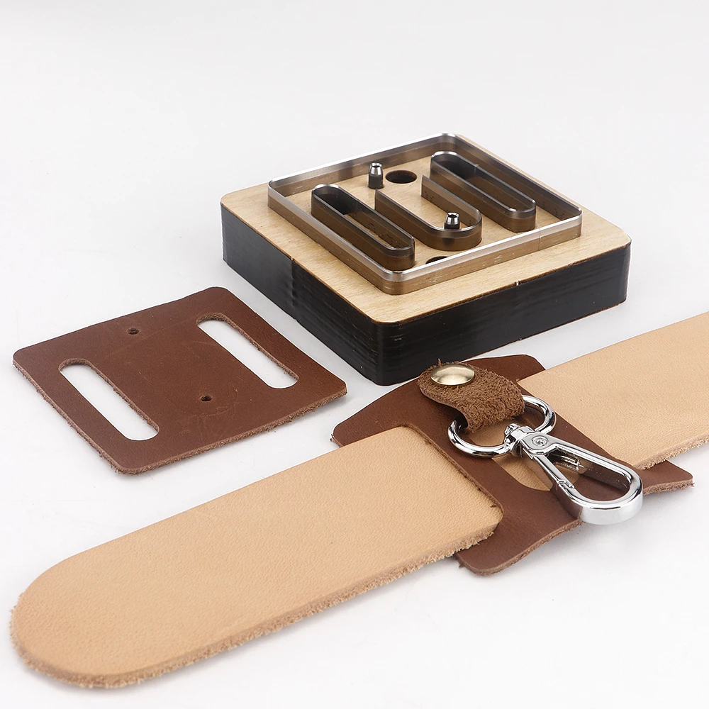 1 Stück DIY-Leder-Schneideschablone für die Herstellung von verstellbaren Ledergürtelschnallen, DIY-Stanzform, Leder-Taillenverschluss-Schablone