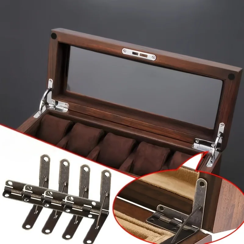 Box Support Hinges, Metal Lid Stay Hinge For Wooden Watch Box Jewelry Gift Box Lid Hold Open Support Hardware