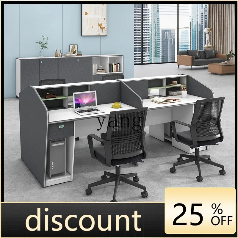 LMM Office Cabinet Durable Wooden Workstation Staff Desk Panel Style Office