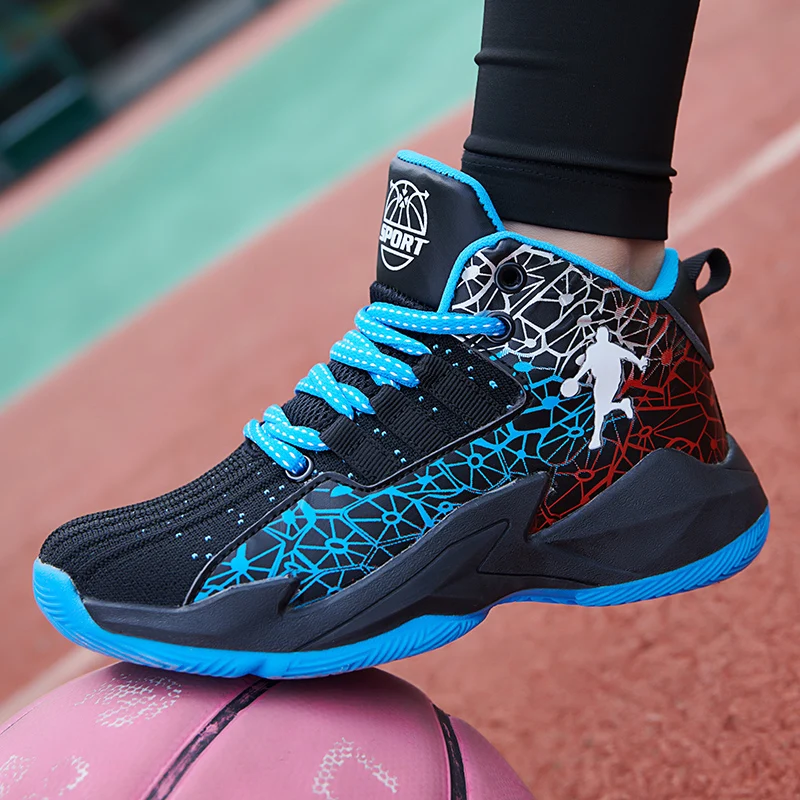 Children‘s Basketball Shoes Non-slip Breathable Basketball Training Sneakers Lace-up Boys Girls Basketball Boots Athletic Shoes image 5