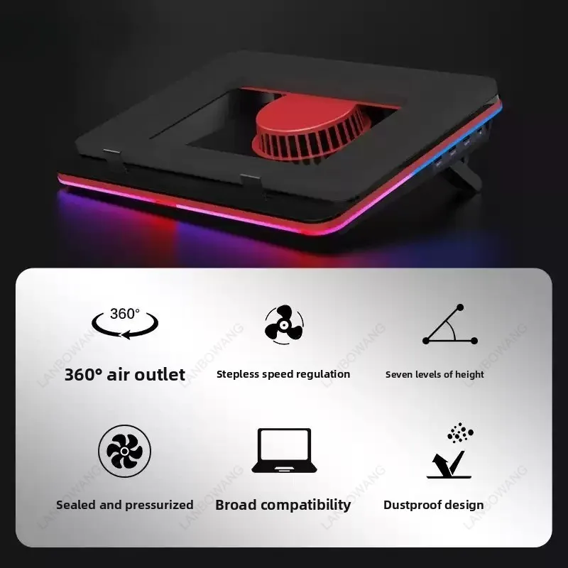 GT500 Turbo Compressed Air Notebook Cooler Gaming Laptop Cooling Bracket Handheld Cooler Fits Up To 18 Inch Notebook