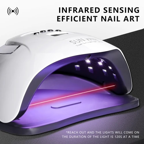 Imagen 2 del producto Lámpara de uñas de doble fuente de luz con 66 cuentas, secador de uñas UV de alta potencia para todos los esmaltes de uñas en gel, luz LED de fototerapia para uñas de salón