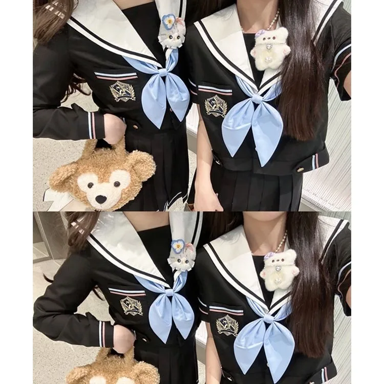 2025 New Japanese JK Uniform Suit Sailor Pleated Skirt Cute College Style Long Sleeves Short Sleeves Summer School uniform woman