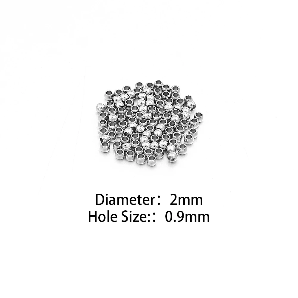 10-100 Stück hochwertige Edelstahlperlen für die Schmuckherstellung, lose Abstandshalter-Rundperlen, DIY-Armband, Halskette, Großhandel, 2-10 mm – Detail 7