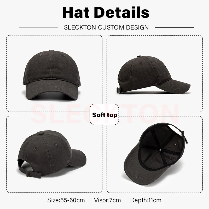 SLECKTON Custom Hat LOGO Embroidery Print Baseball Cap for Men and Women Picture Text DIY Design Summer Sun Hat Unisex Wholesale