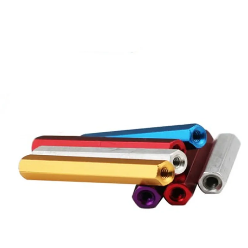 10pcs m2 M2.5 m3 sliver red back deep blue light blue gloden purple orange aluminum hex standoff spacer