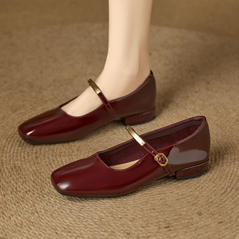 

Elegant Women Heeled Shoes Square Toe Loafers Shoes Sexy 2025 Autumn New Party Marie Janes Chunky Pumps Woman Zapatillas Mujer