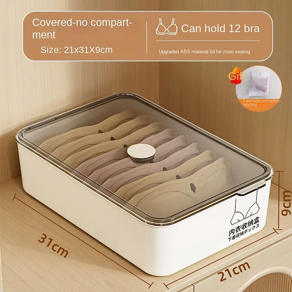 

10/15 Grids Underwear Storage Box Case Classification Dustproof Panties Socks Organizer Stable Stacking with Cover