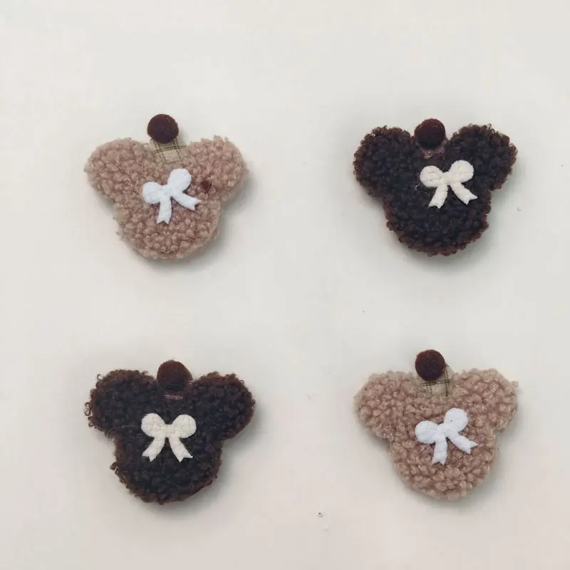 10 Stück 5,5 x 5 cm große, gepolsterte Plüschbären-Applikationen für DIY-Haarspangen, Schals, Hüte, weiche Spielzeug-Dekorationszubehör-Patches – Detail 2