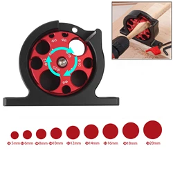 Dowel Maker Jig Adjustable Dowel Cutter, Carbide Inserts Woodworking Round Rod Auxiliary Tool, Black 5-20mm Holes for Wooden Rod