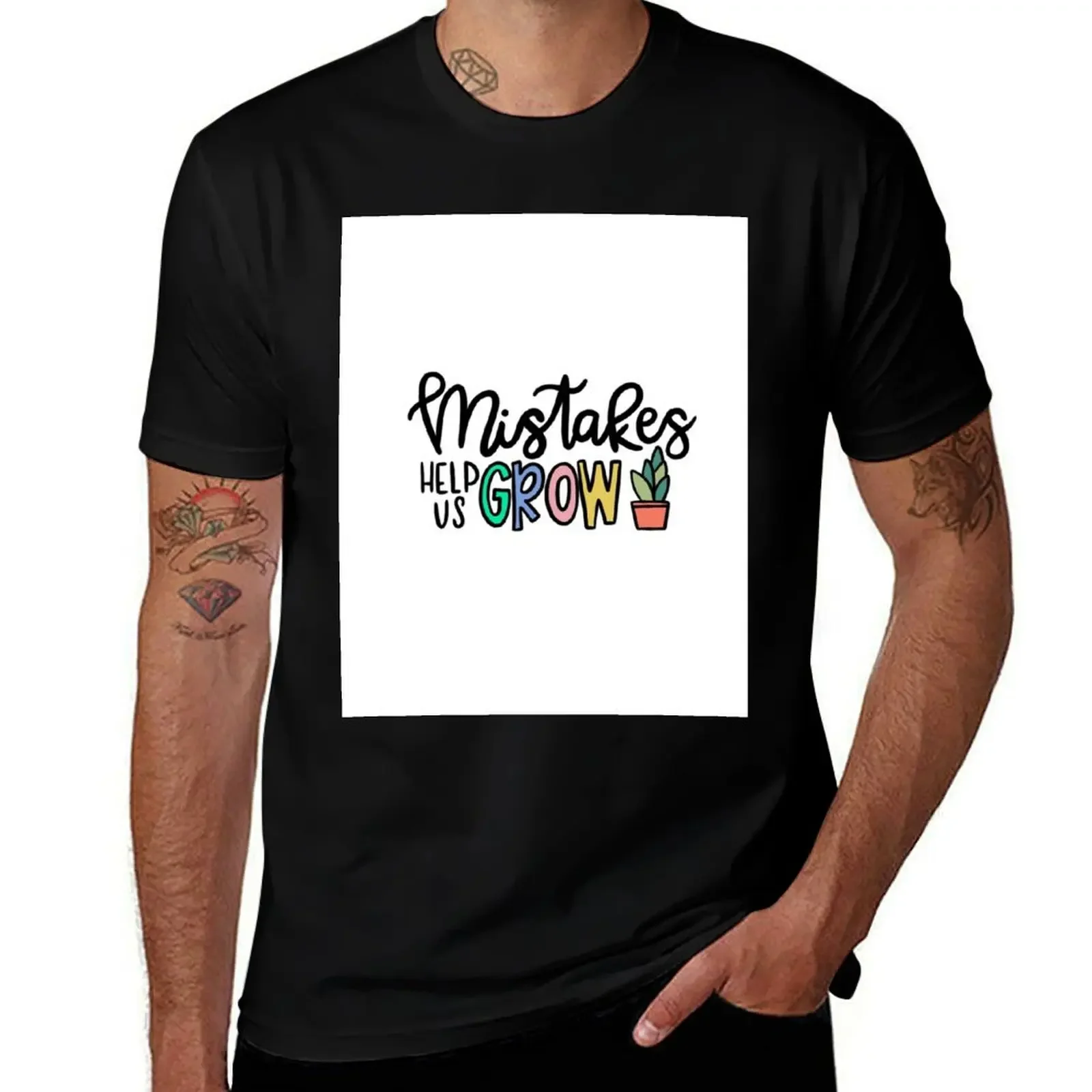 Mistakes Help us Grow T-Shirt T-shirts man shirts graphic blue archive anime t shirts big and tall t shirts for men