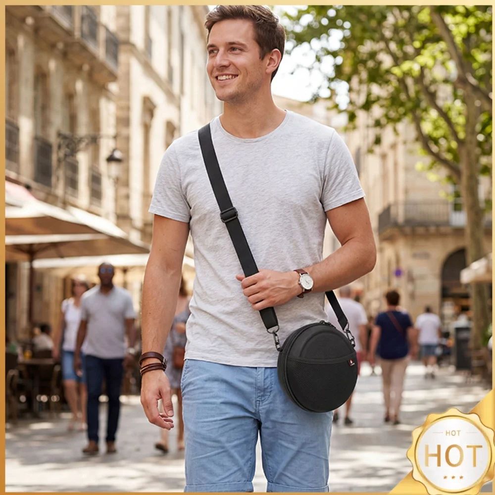Carrying Case for 6 Inch CD Player Cable Accessories Travel Carrying Storage Holder with Adjustable Strap with Net