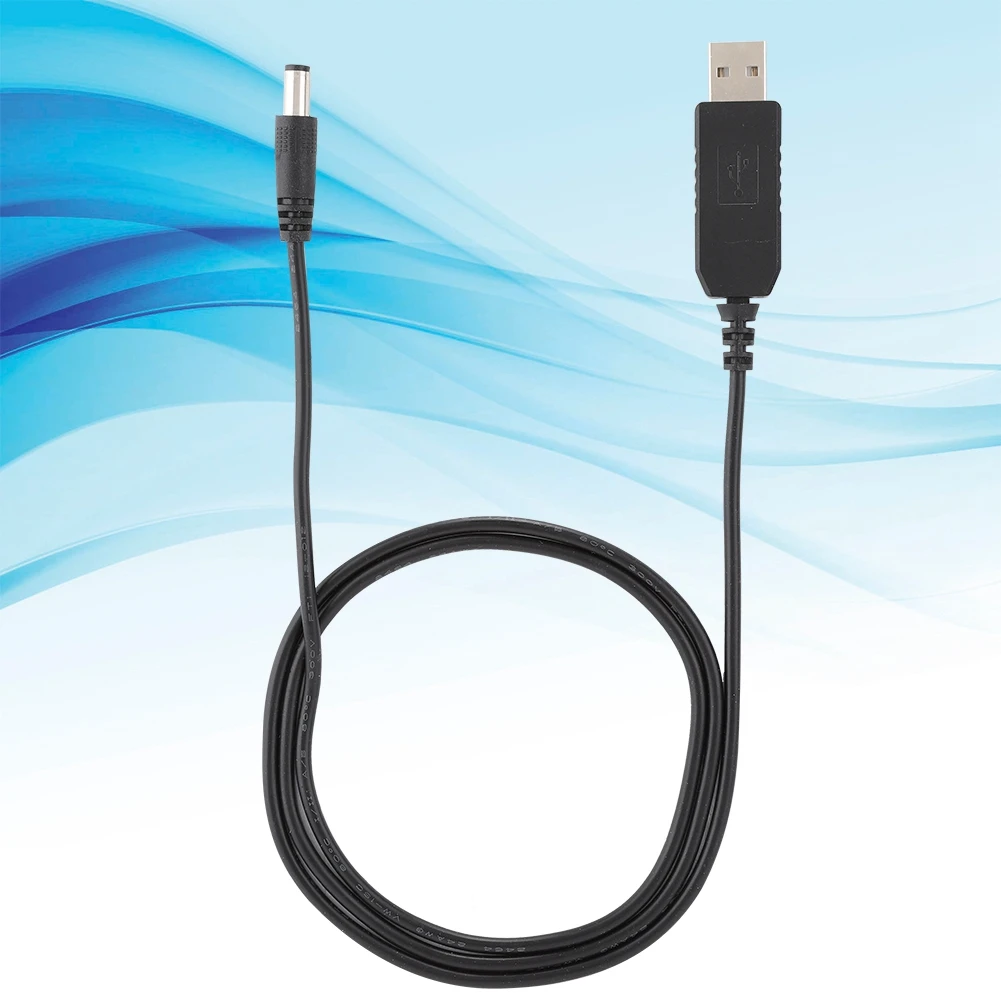 Cable de Alimentación USB, Cable de Aumento de Voltaje USB a Interfaz de 5.5MM x 2.1MM, de 5V a 12V, para Lámparas de Escritorio / Routers / Módems