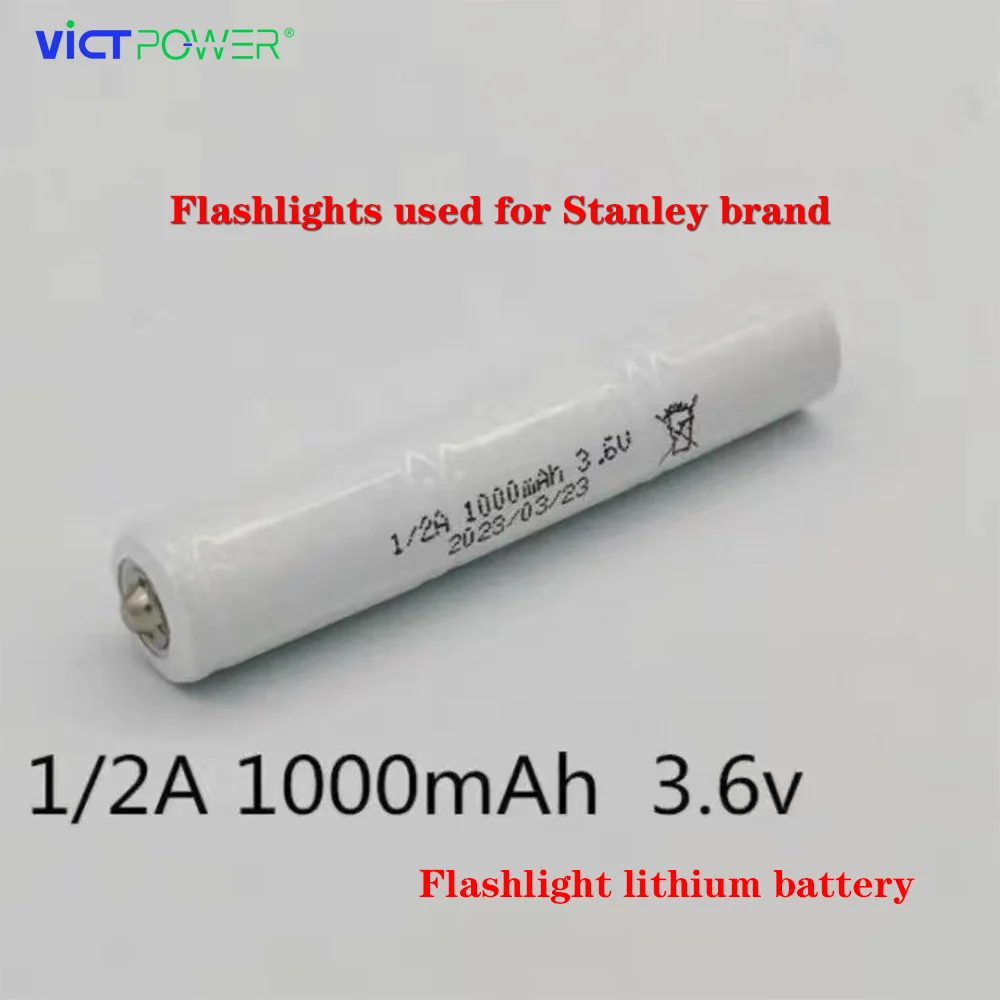 

Suitable for Stanley flashlight 1/2A1000mAh 3.6V1600mAh rechargeable battery pack Nickel hydrogen lithium battery85*17mm