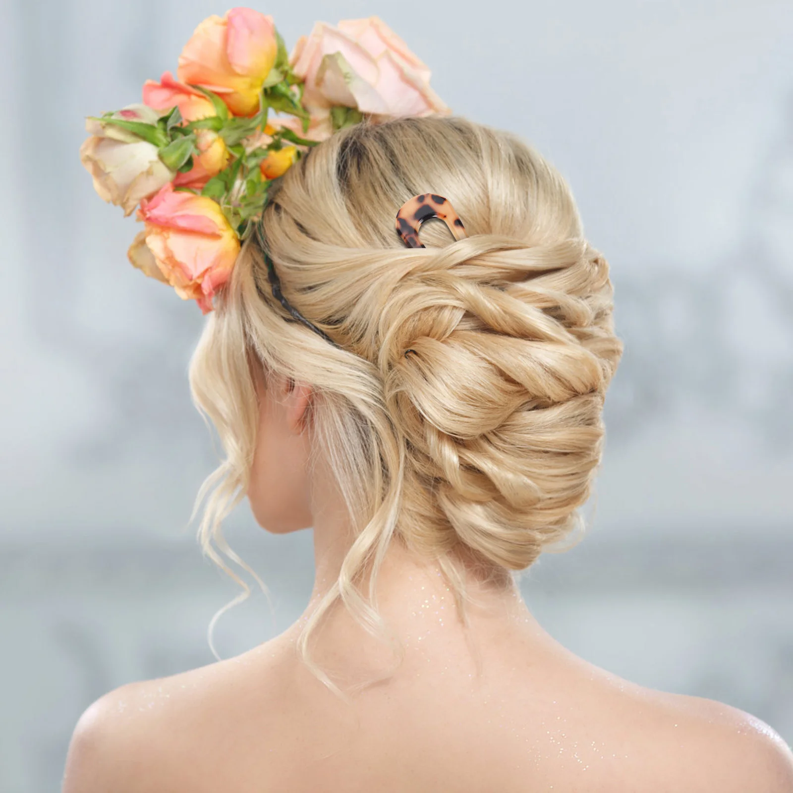 

2pcs U-Shaped Hair Stick Bun Maker Premium Creative Hair Accessories For Wedding Party Daily Wear Mixed Color Practical