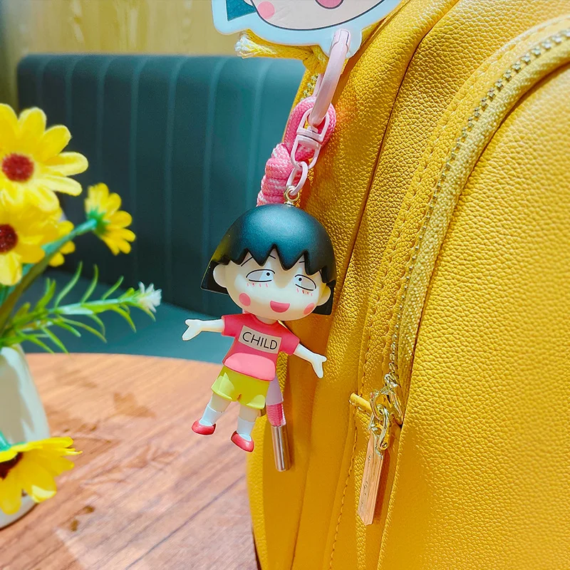 LLavero de coche colgante mochila colgante Chibi Maruko-Chan dibujos animados ocio Anime cadena periférica un regalo de cumpleaños para niñas