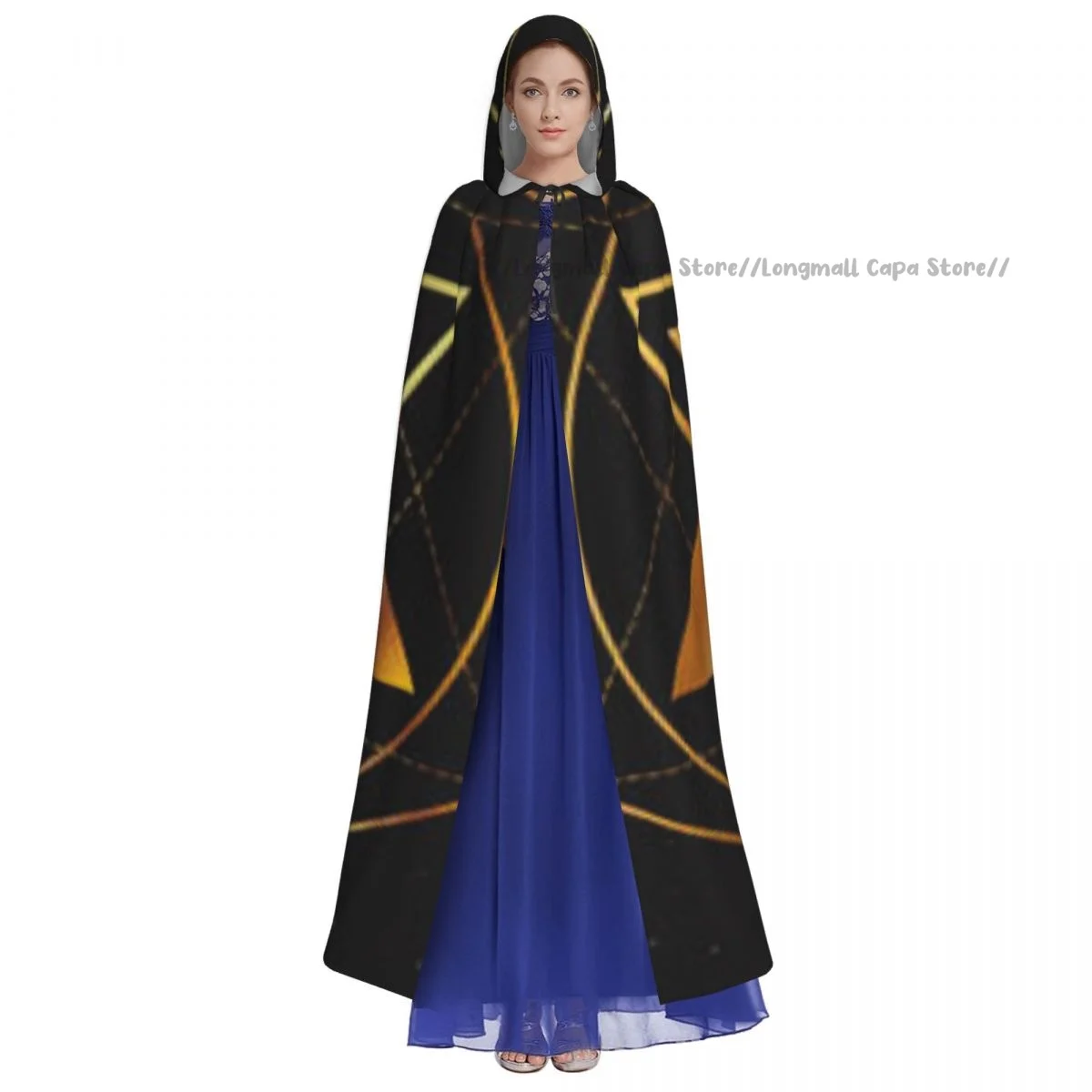 Cosplay Medieval Costumes Seal Of Solomon Hooded Cloak Capes Long Robes Jackets Coat Carnival