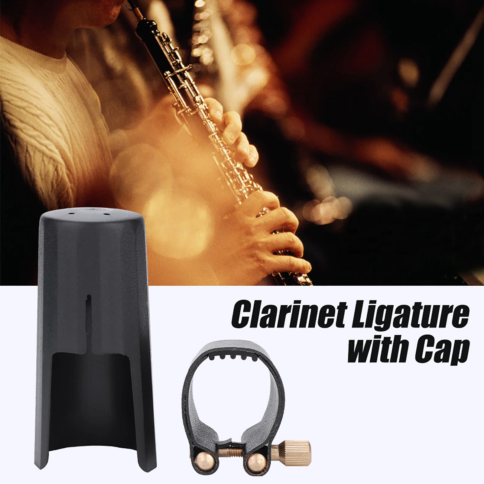 PU Ligature Fastener With Plastic Cap For Clarinet Bakelite Mouthpiece Durable