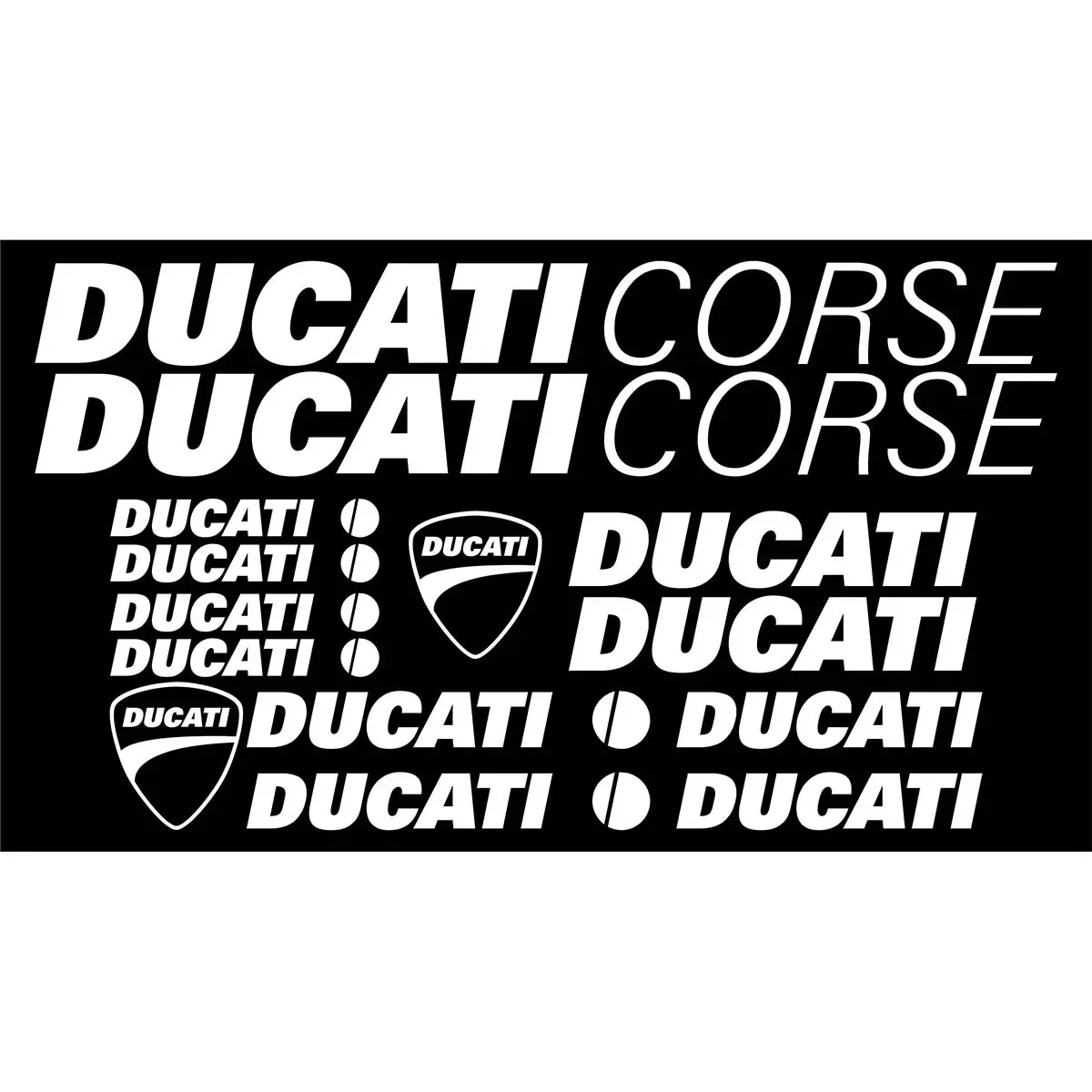 Vinyl Ducati Corse Stickers Motorcycle Decals tank Logo Kit