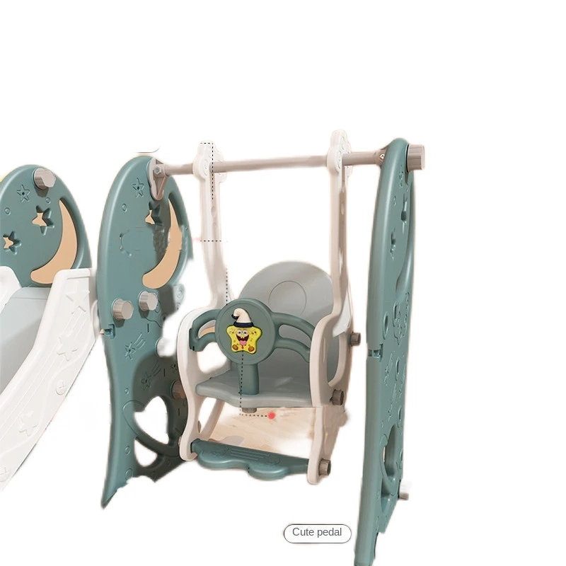 Jogos funcionais de jardim de infância, conjunto interno de brinquedos de plástico para crianças, escorregador e balanço, playground interno