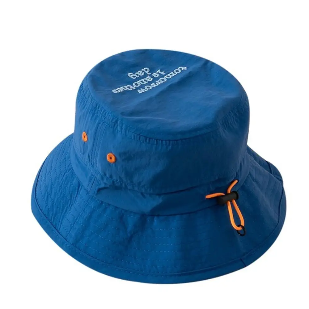 

Summer Quick-Dry Kids Bucket Hat for Baby Solid Color Letter Kids Fisherman Cap UV Protection Children Panama Sun Hats