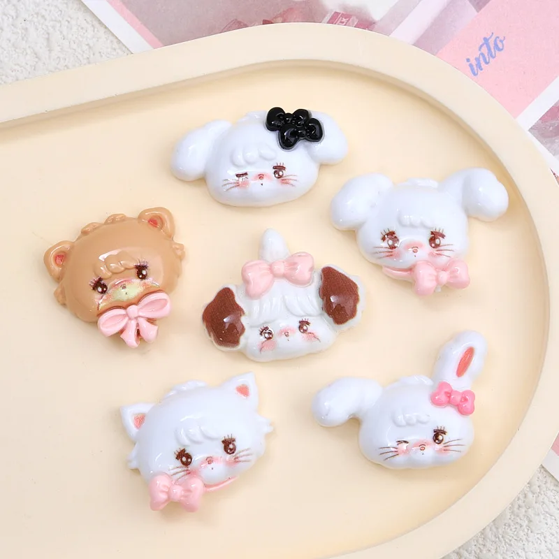 

100pcs Kawaii Cartoon Animal Rabbit Bear Flatback Cabochon Scrapbook DIY Decor Accessories