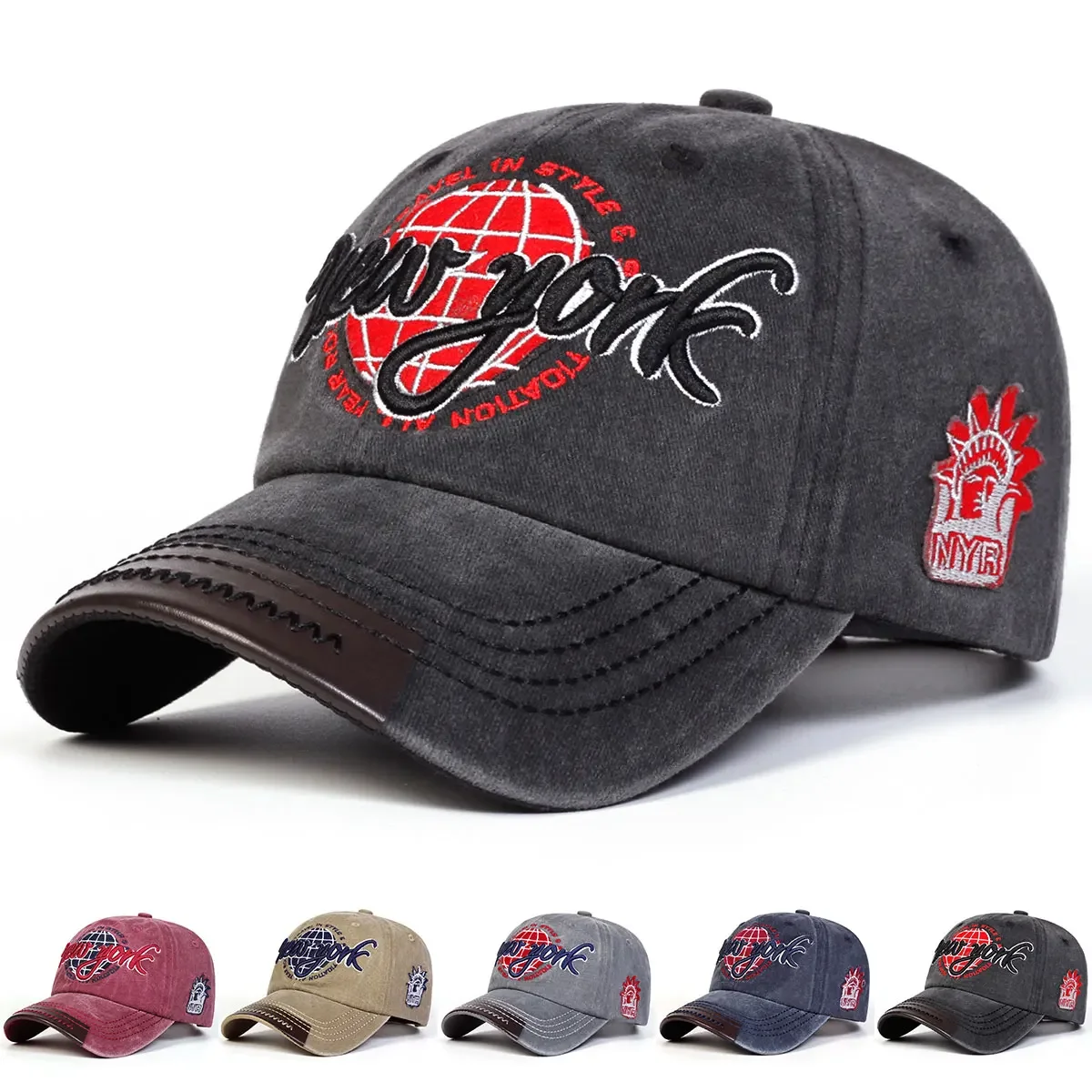 Бейсбольные кепки унисекс с вышивкой Нью-Йорка, весенне-осенние уличные регулируемые повседневные шапки, шляпа в стиле хип-хоп, солнцезащитная шляпа