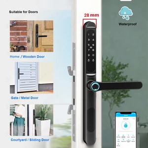 Elektronische Gleitglas -Türschloss, TTLOCK -App, Smart, Aluminium, wasserdicht, Fingerabdruck, digitales Passwort, RFID -Karte 12 Hauptverkaufselektronik für Aluminiumtür - №10
