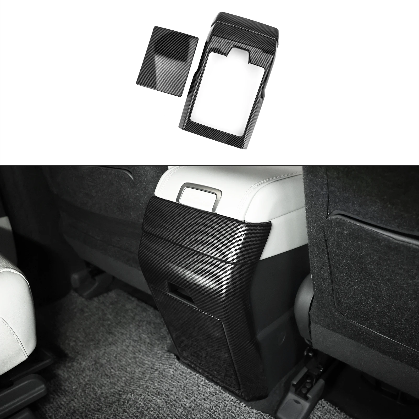 

For Hyundai Santa Fe MX5 2024 Rear Armrest Box Anti Kick Pad Microfiber ABS Protection Cover Interior Car Accessories