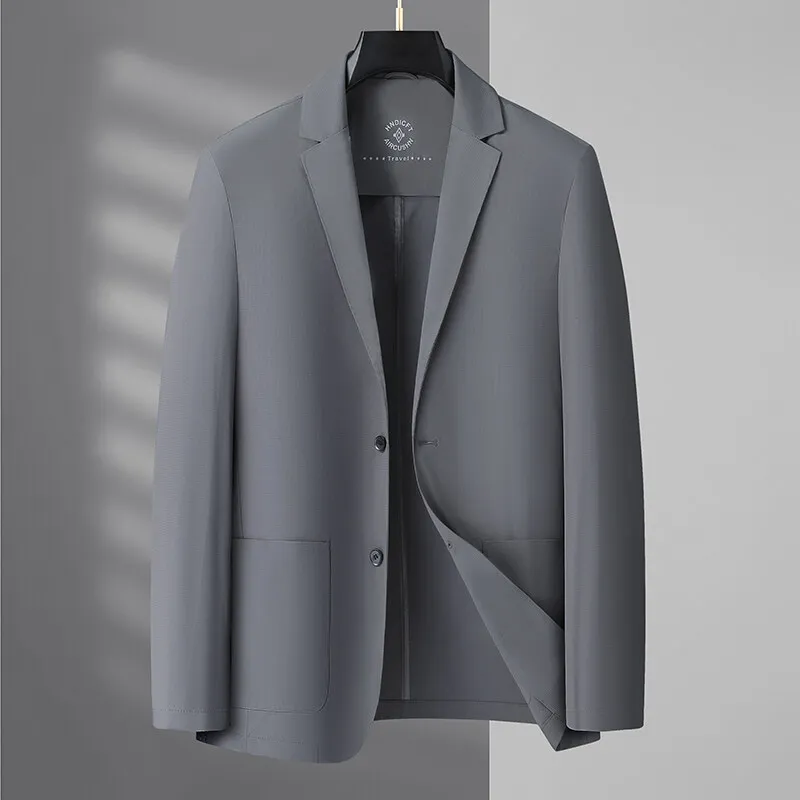 

2026 Summer Ice Silk Thin Sunscreen Suit Jackets for Men Classic Business Casual Blazers Wedding Social Dress Coat Men Clothing
