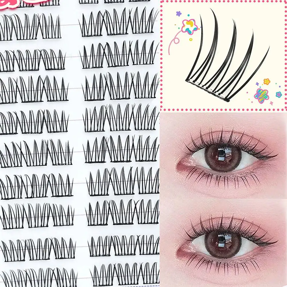 ขนตาปลอมแบบไม่ใช้กาว สไตล์สาวเกาหลี ติดเองได้ แบบการ์ตูน ขนตาแบบช่อๆ ธรรมชาติ ดูเป็นธรรมชาติ