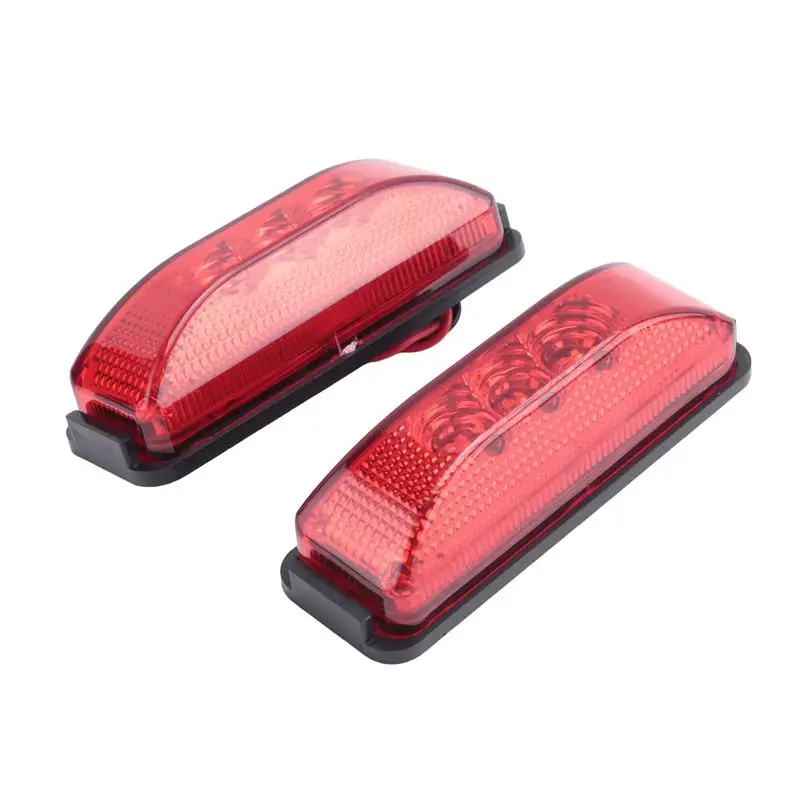 2PCS 24V 3.9Inch 3 LED Truck Trailer Light Front Rear LED Side Marker Lights Clearance Indicator Lamp Waterproof