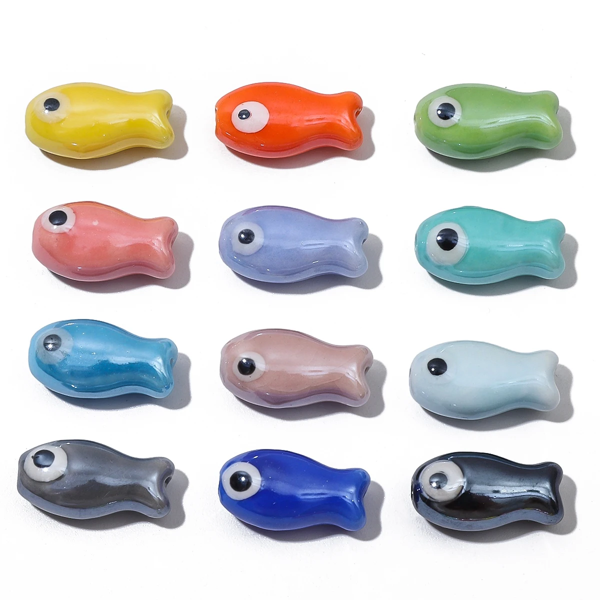 10PCS Retro Small Fish Beads Charms Ceramic Spacer Loose Beads For Jewelry Making Crafts Handmade DIY Bracelet Accessories image 6