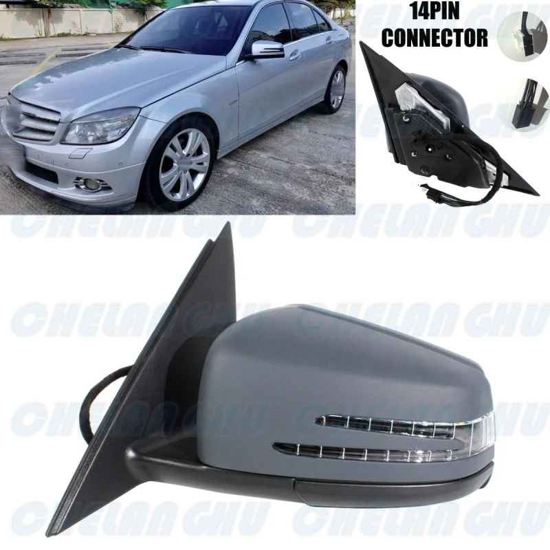 

For Benz W204 C63 C180 C200 C250 C300 C350 2008 2009 2010 2011 2012 2013 Left Side 14 Pins Paintable Power Fold Mirror Assembly
