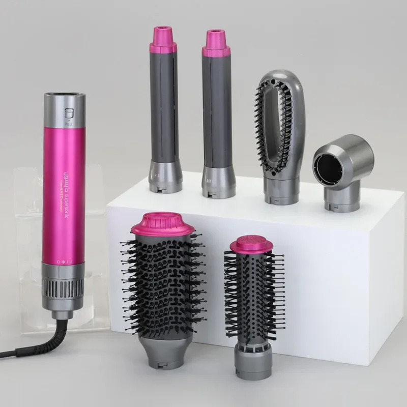 ENZO 220V profesional multifuncional 6 en 1 secador de pelo rizador de pelo más recto peine de aire caliente conjunto de caja herramientas de estilismo iones negativos