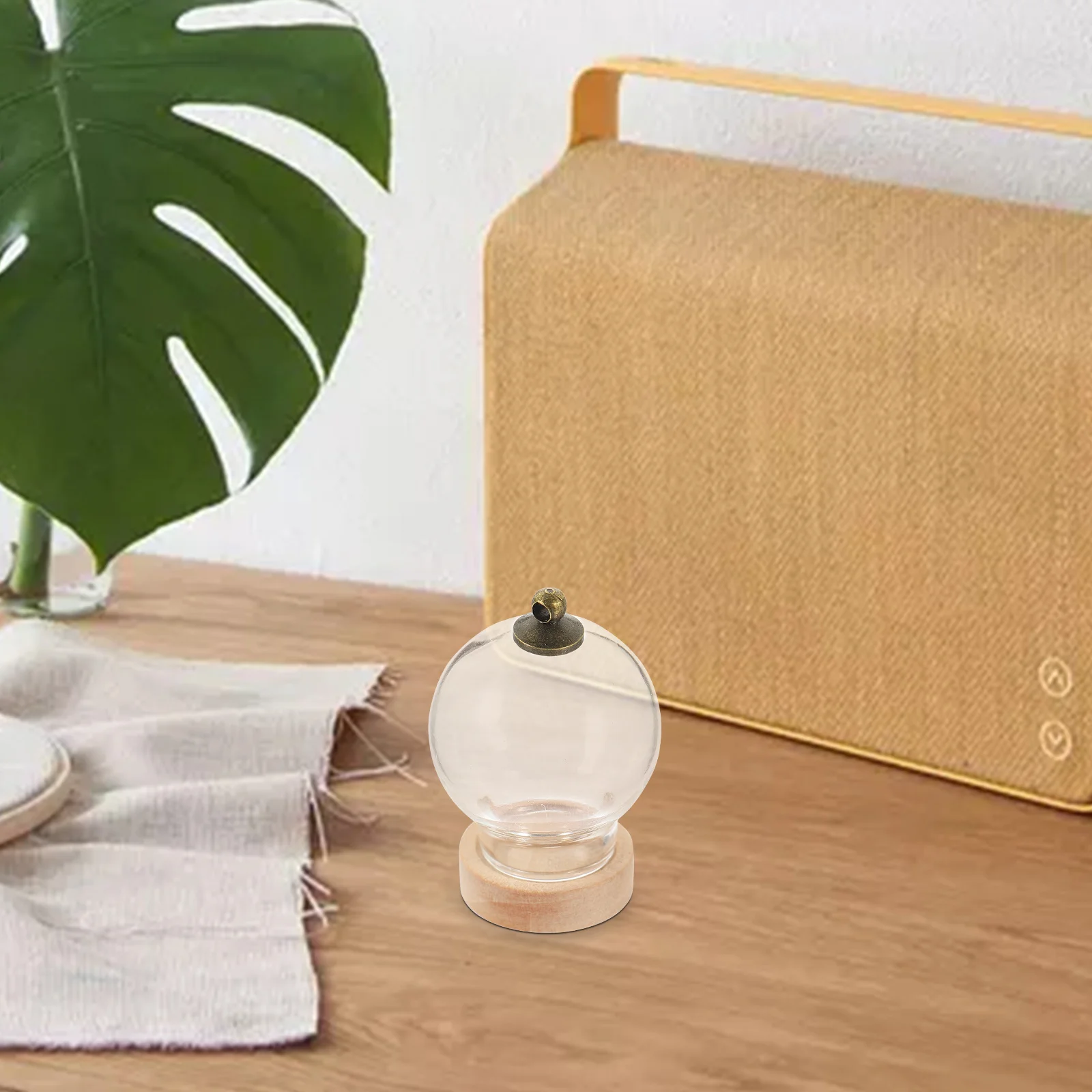 3 قطع من قبة زجاجية على شكل زهرة الحياة الأبدية، حافظة عرض شفافة، قاء زجاجي صغير مع قاعدة لتزيين سطح الطاولة، منظر طبيعي صغير