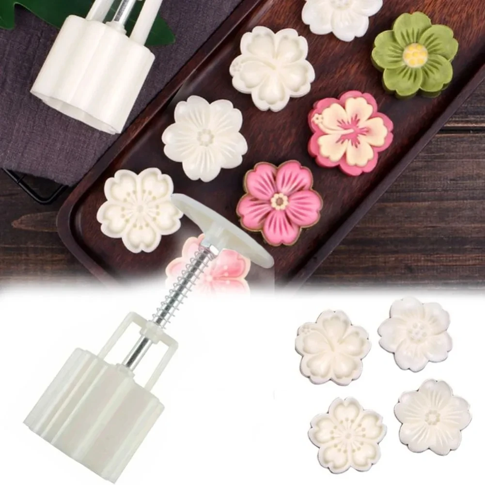 

1 set DIY Mooncake Mold Plastic Hand Press Pastry Mold Hand Press Mung Bean Cake Model Pastry Embossing Make Kitchen Baking Tool