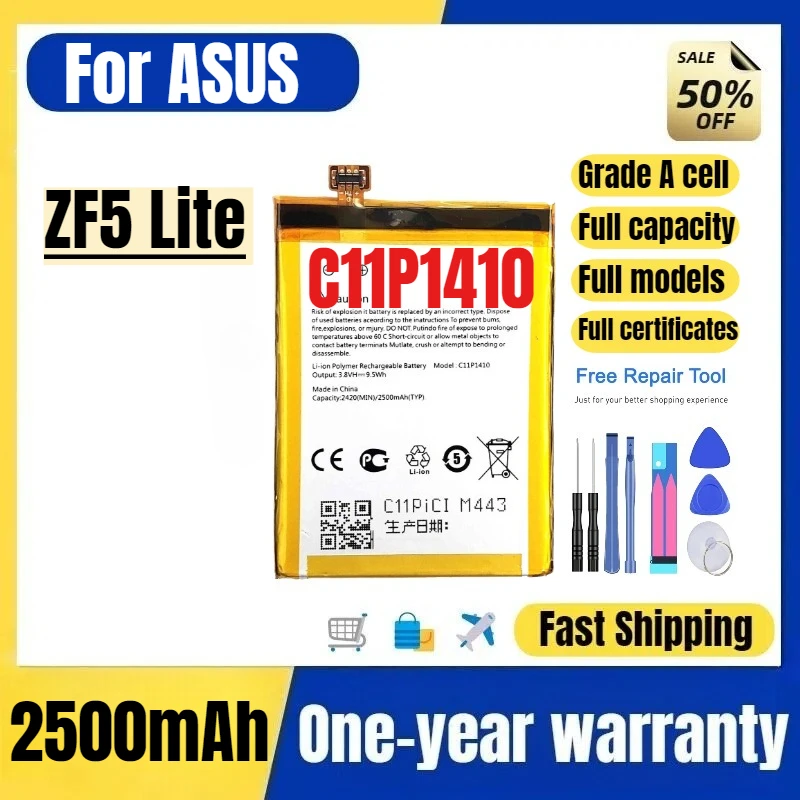 

C11P1410 for ASUS ZF5 Lite Mobile Phone Battery High Quality High Capacity Battery Replacement Bateria Grade A Cell with Tools