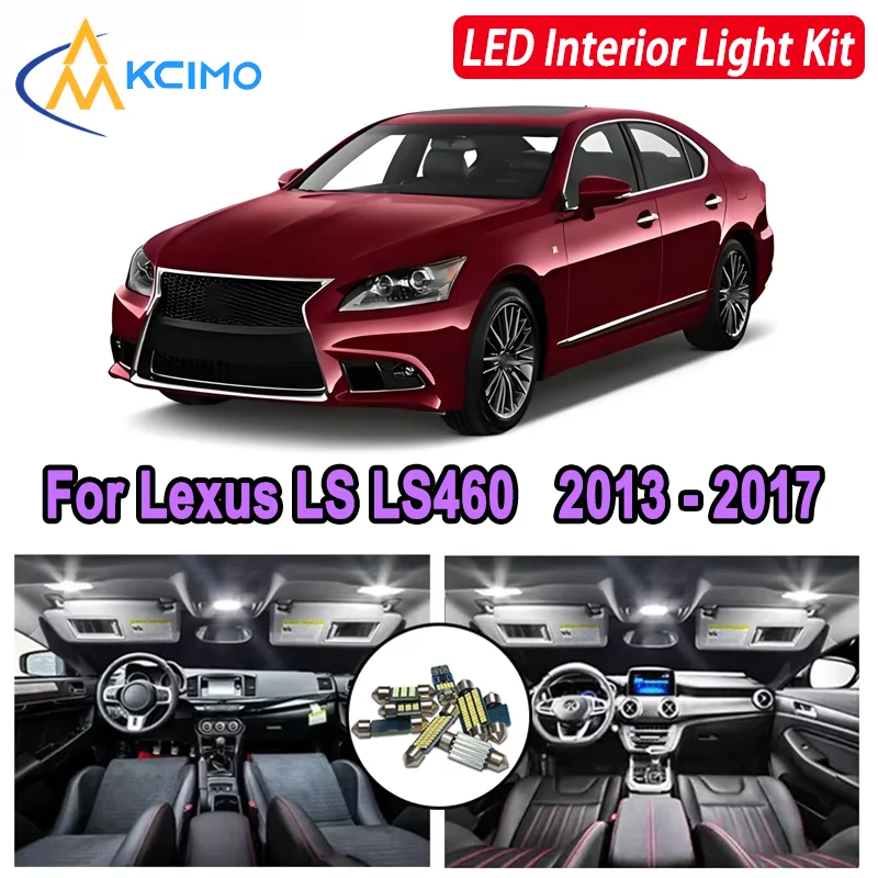 

Kcimo LED For Lexus LS LS460 LS460L LS600h LS600hL 2013 2014 2015 2016 2017 Premium Bright LED Interior Dome Map Trunk Light Kit