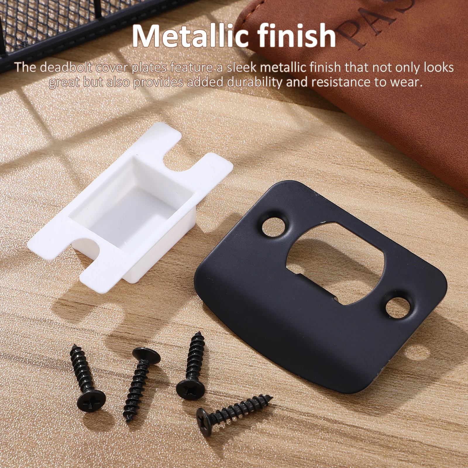 4 قطعة لوحة سترايك معدنية ديدبولت غطاء لوحات أمن الوطن الصلب مزلاج الباب الأمامي تعزيز عدة لوحة تعزيز الباب