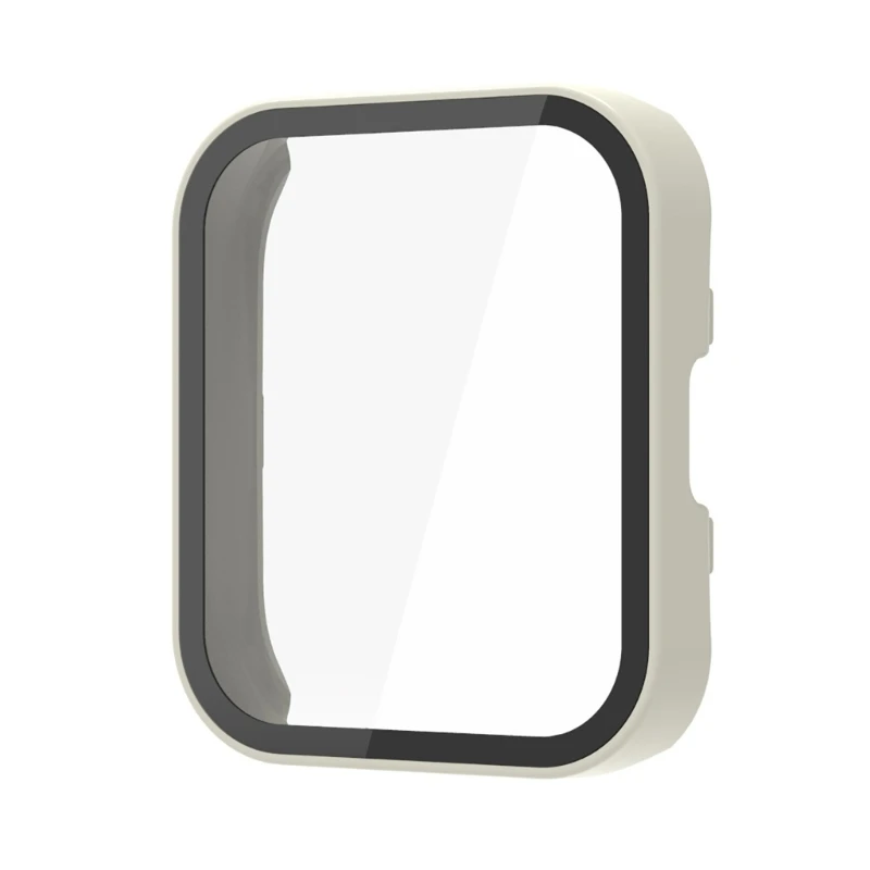 9H 強化ガラスフィルム + ケーススクリーンプロテクターフルカバレッジカバーアンチスクラッチフレームシェル時計ハウジング Bip 5 に適合