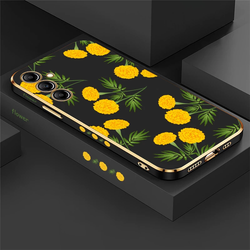 

Мягкий силиконовый чехол для телефона с цветком для Samsung Galaxy A12 A22 A32 A42 A52 A72 A13 5G A73 A23 A33 A53 Противоударный чехол с покрытием