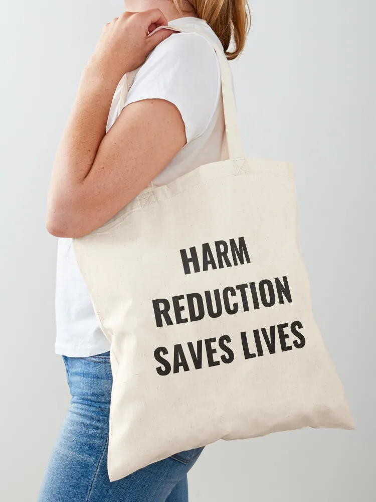 Harm Reduction Saves Lives Tote Bag canvas tote bag Portable shopping bag shopping bags foldable tote women